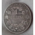 1895 ZAR Kruger silver shilling in nice collectible condition