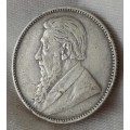 Very nice 1897 ZAR Kruger silver shilling in XF