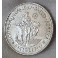 Nice 1932 union silver shilling in XF
