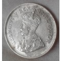Excellent 1933 union silver shilling with AU details