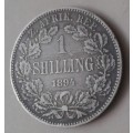 1894 ZAR Kruger silver shilling in VF+