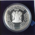 1996 AFCON proof 1oz silver R2 in box with certificate