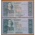 Nice 1980s and 1990 R10 note set