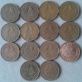 Lot of 14 union 1/4 Pennies (1942-1958)