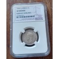Scarce 1945 union silver shilling NGC graded XF details (Only 1)