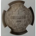 Nice 1895 ZAR Kruger silver shilling NGC VF35