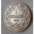 1892 ZAR Kruger silver shilling in VF