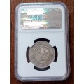 Excellent 1897 ZAR Kruger silver 2 Shillings NGC AU50