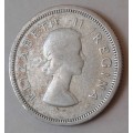 1957 Union silver sixpence
