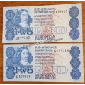 1981 Lot of 7 uncirculated notes in sequence