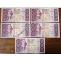 Lot of x5 C.L Stals 1990 sequential R5 notes