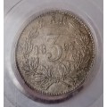Nice 1897 ZAR Kruger silver tickey PCGS XF45