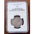 Nice 1897 ZAR Kruger silver 2 Shillings NGC XF45