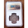 Nice 1897 ZAR Kruger silver 2 Shillings NGC XF45
