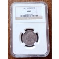 High grade 1895 ZAR Kruger silver shilling NGC XF40
