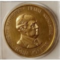 John Vorster P.M National Party 30th anniversary bronze medal in case