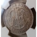 High grade 1932 union silver 2 Shillings NGC XF45