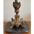 Lovely vintage cast brass on marble stand lamp