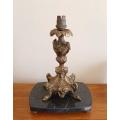 Lovely vintage cast brass on marble stand lamp