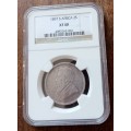 Nice 1897 ZAR Kruger silver 2 Shillings NGC XF40