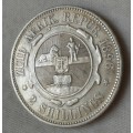 High grade 1896 ZAR Kruger silver 2 Shillings in XF