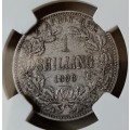 Nice 1896 ZAR Kruger silver shilling NGC VF30