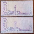 1980s Set of x2 R5 notes
