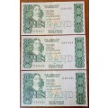 Set of x3 1980S R10 notes in AU (2 in sequence)