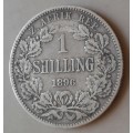1896 ZAR Kruger silver shilling in VF