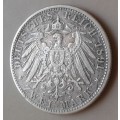 1891 German States Bavaria silver 2 Mark with VF details