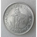1964 van Riebeeck uncirculated silver 10c in capsule