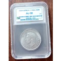 High grade 1945 union silver 2 1/2 Shillings SANGS AU55