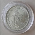 1964 van Riebeeck uncirculated silver 10c in capsule