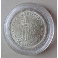 Encapsulated 1961 Republic uncirculated silver 10c