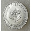 Scarcer 1963 Republic silver 2 1/2c in unc