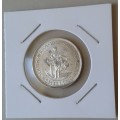 High grade 1932 union silver shilling in lustrous AU