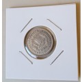 High grade 1927 union silver sixpence in XF