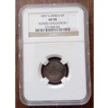 Excellent 1897 ZAR Kruger silver sixpence NGC AU58 (Nortje Collection)