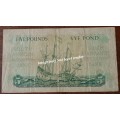1950 M.H de Kock 5 Pounds note