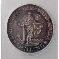 1935 Union silver shilling SANGS XF45