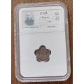 Nice 1893 ZAR Kruger silver tickey SANGS XF45