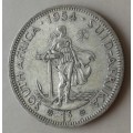 1954 Union silver shilling