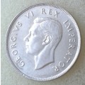 1945 Union silver 2 Shillings in lustrous UNC