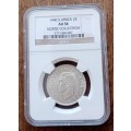 Lustrous 1940 union silver 2 Shillings NGC AU58 (Nortje Collection)