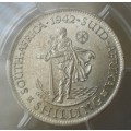 Lustrous 1942 union silver shilling PCGS AU58 (Only 2)