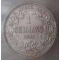1896 ZAR Kruger silver shilling SANGS VF30