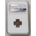 Nice 1896 ZAR Kruger silver tickey NGC AU50 (Great coin)