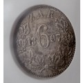1897 ZAR Kruger silver sixpence NGC VF35
