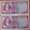 Set of x2 1967 consecutive R1 notes