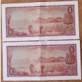 Set of x2 1967 consecutive R1 notes